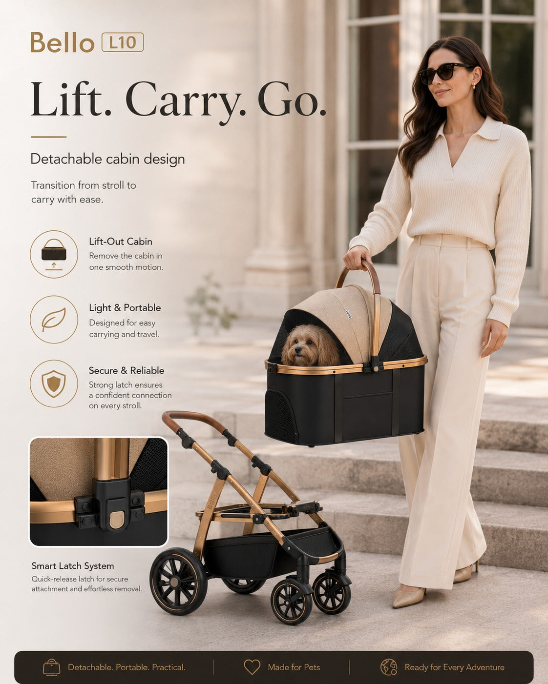 L10 Premium Detachable Pet Stroller product detail 7.