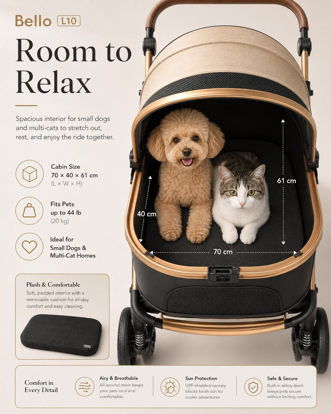 L10 Premium Detachable Pet Stroller product detail 8.