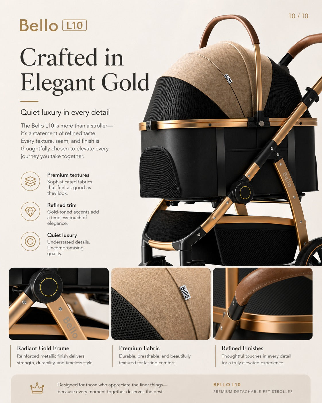 L10 Premium Detachable Pet Stroller product detail 9.