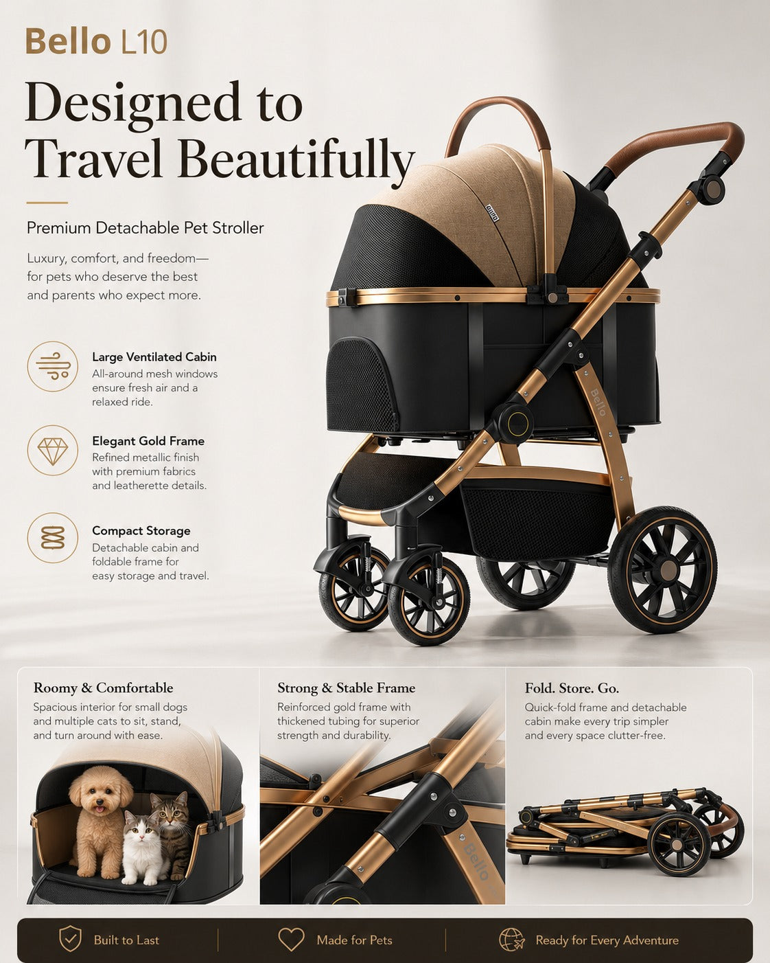 L10 Premium Detachable Pet Stroller product detail 11.
