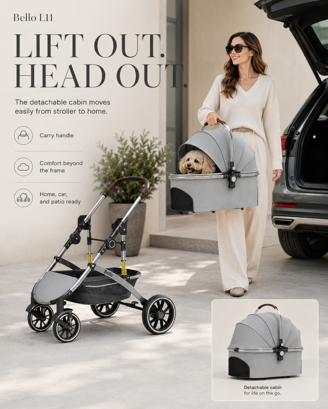 L11 Detachable Comfort Pet Stroller product detail 6.