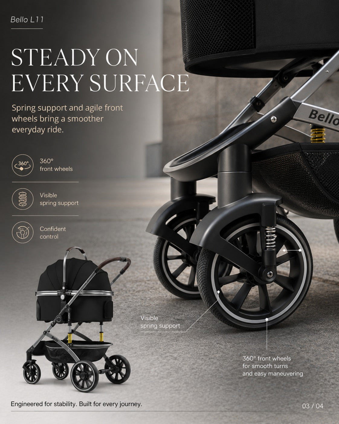L11 Detachable Comfort Pet Stroller product detail 7.