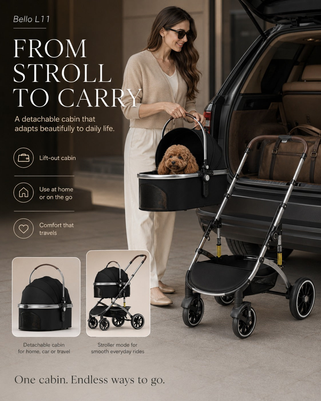 L11 Detachable Comfort Pet Stroller product detail 9.