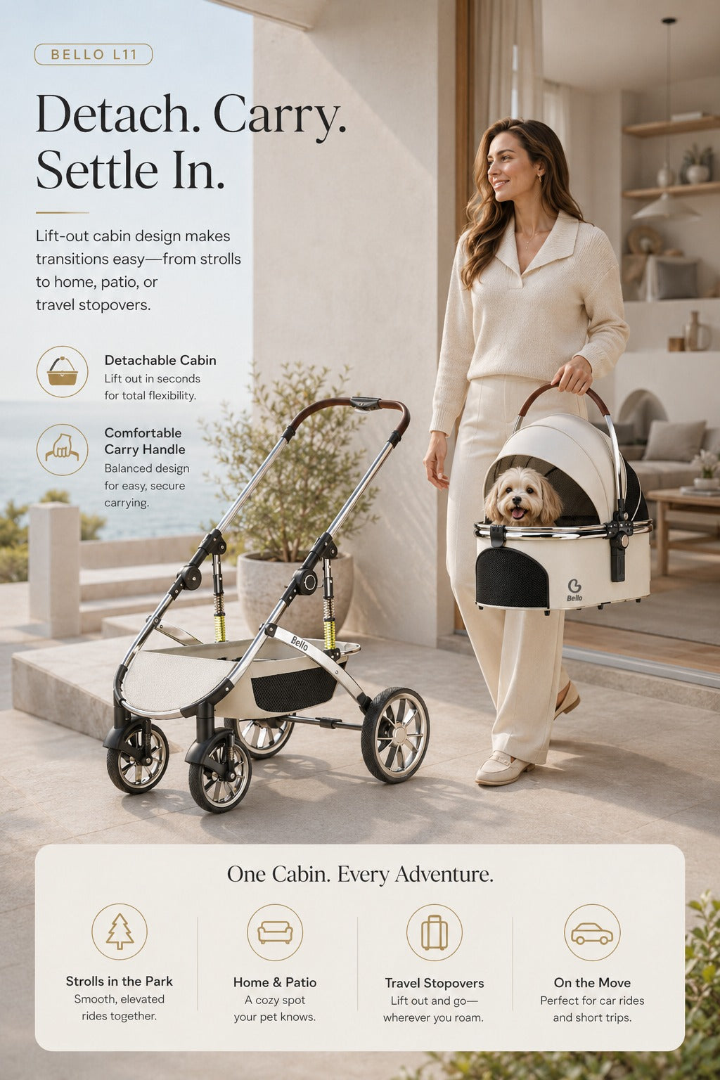 L11 Detachable Comfort Pet Stroller product detail 13.