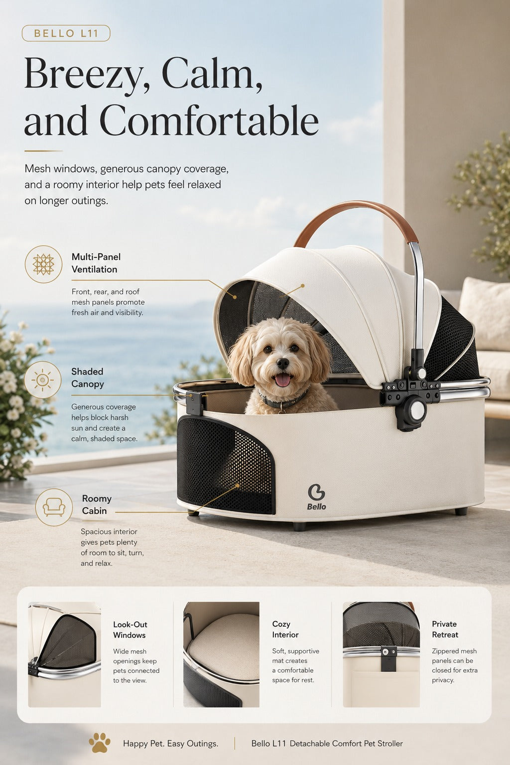 L11 Detachable Comfort Pet Stroller product detail 15.