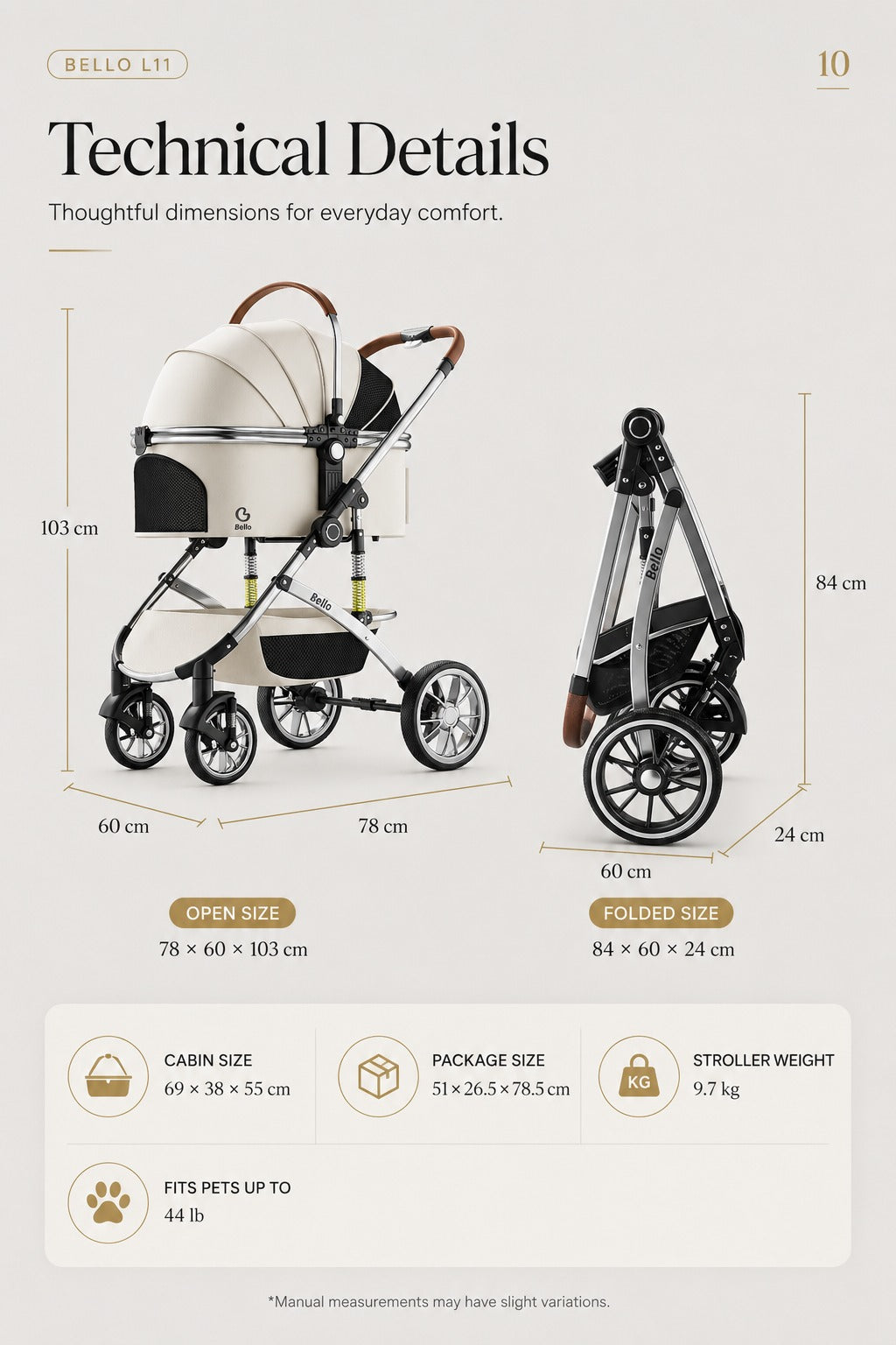 L11 Detachable Comfort Pet Stroller product detail 16.