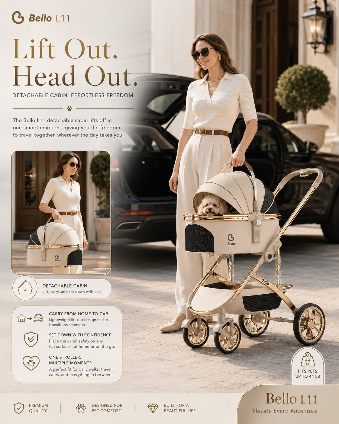 L11 Signature Detachable Pet Stroller product detail 3.