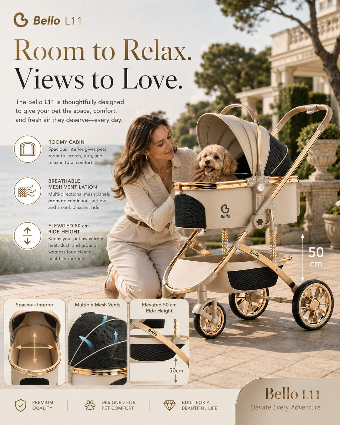 L11 Signature Detachable Pet Stroller product detail 4.