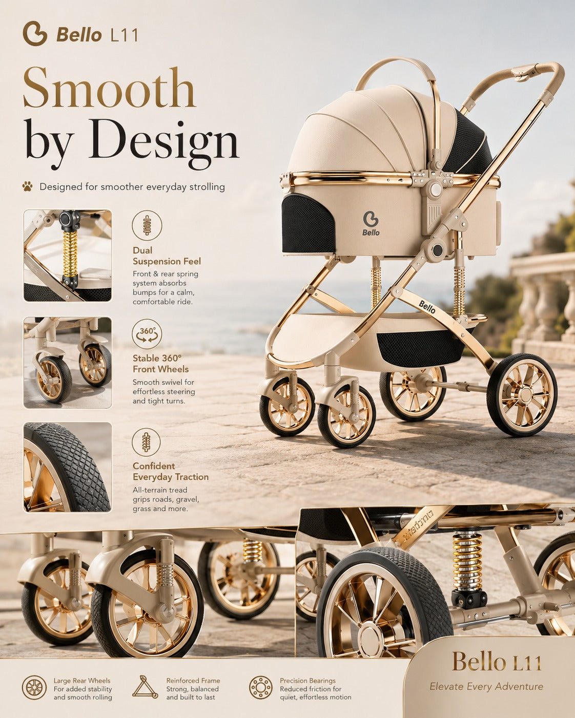 L11 Signature Detachable Pet Stroller product detail 5.