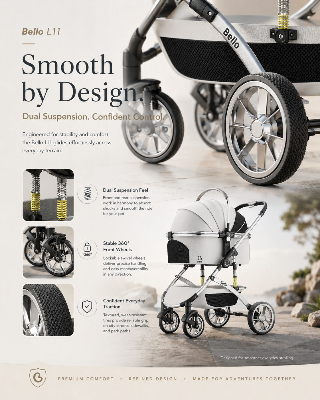 L11 Signature Detachable Pet Stroller product detail 9.