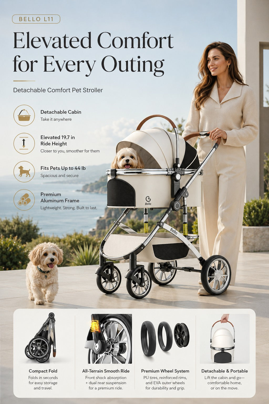 L11 Signature Detachable Pet Stroller product detail 20.
