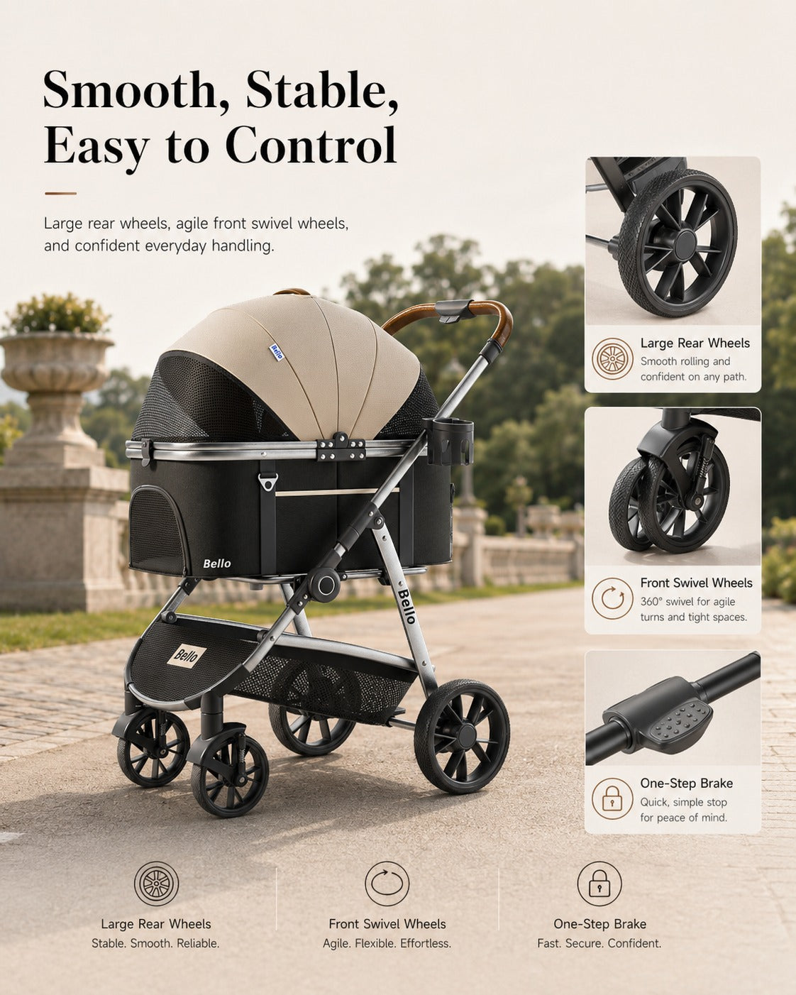 L9 Detachable Tall Cabin Pet Stroller product detail 8.