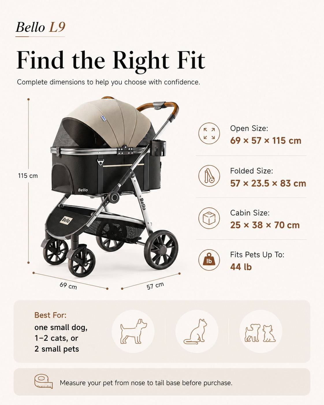L9 Detachable Tall Cabin Pet Stroller product detail 12.