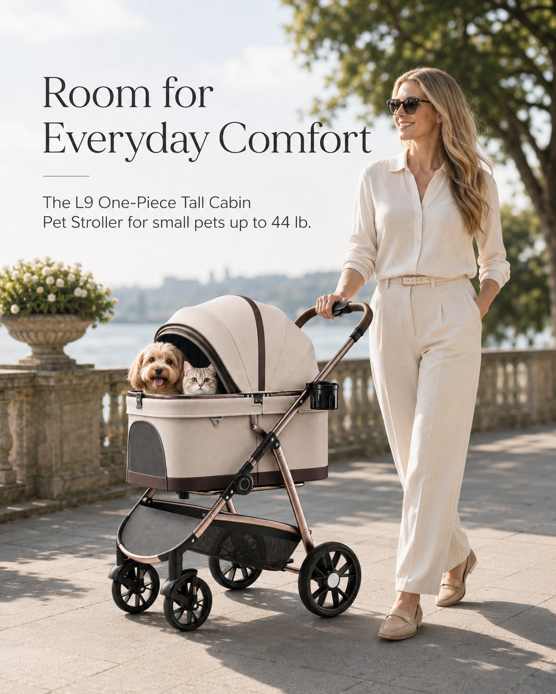 L9 One-Piece Tall Cabin Pet Stroller product detail 2.