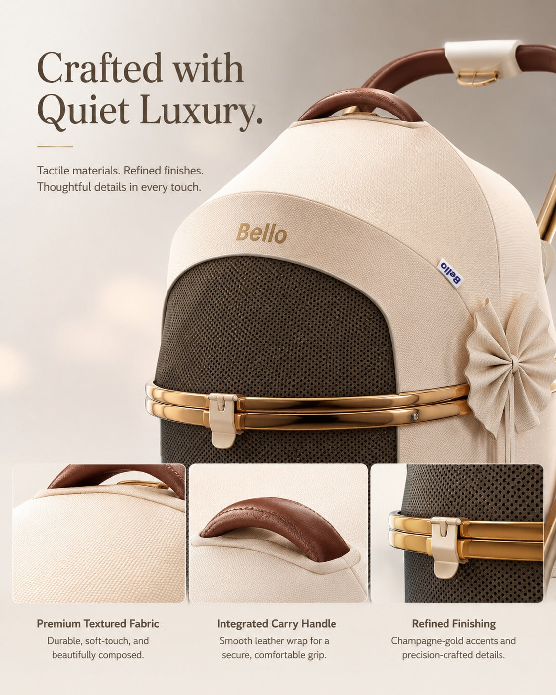 W1 Cocoa Detachable Comfort Pet Stroller product detail 10.