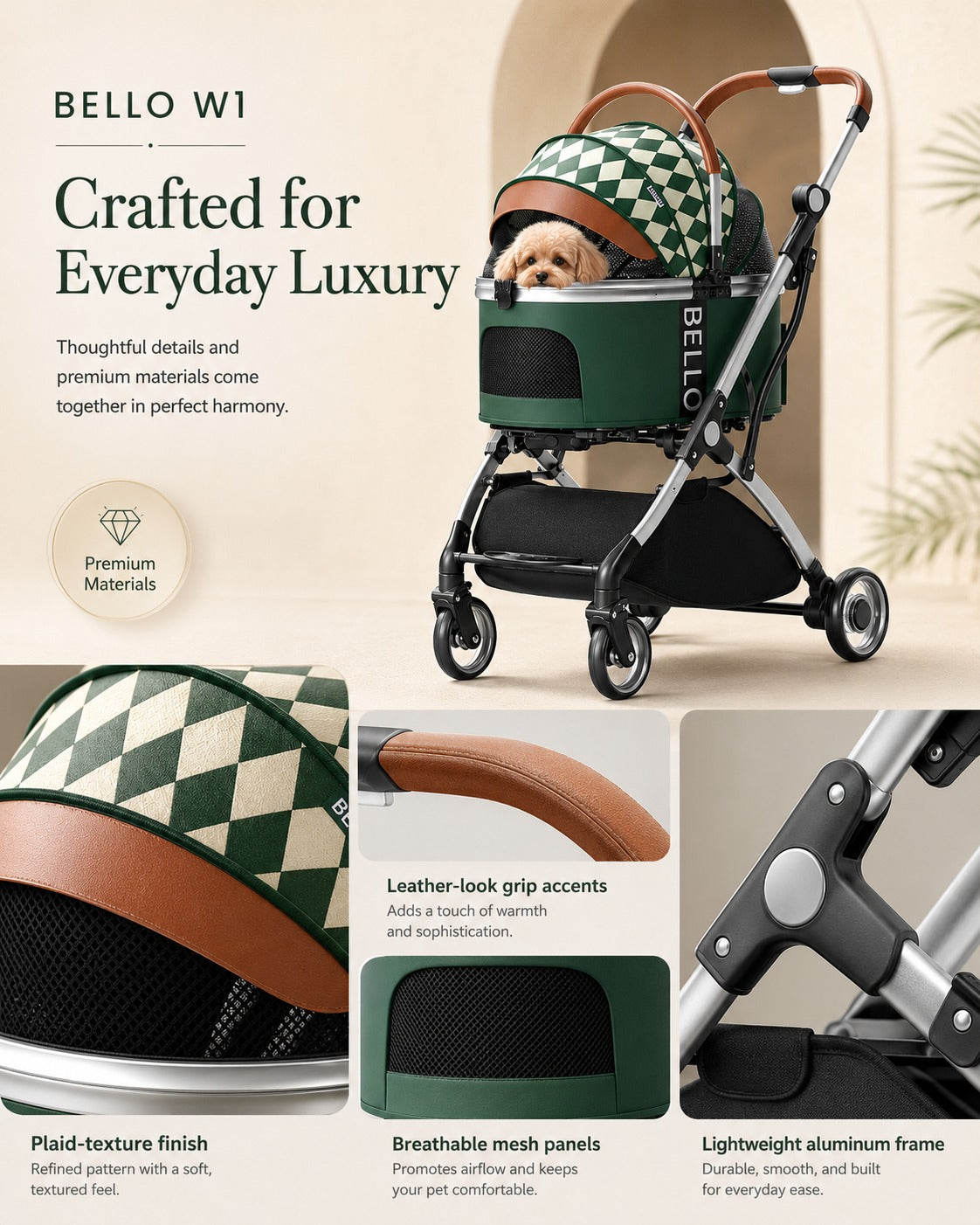 W1 Detachable Comfort Pet Stroller product detail 6.