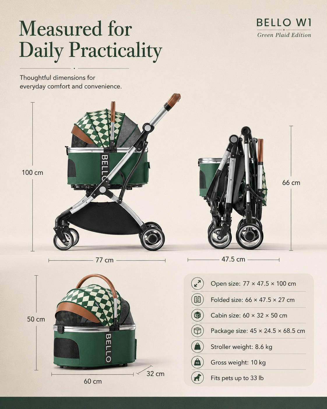 W1 Detachable Comfort Pet Stroller product detail 8.
