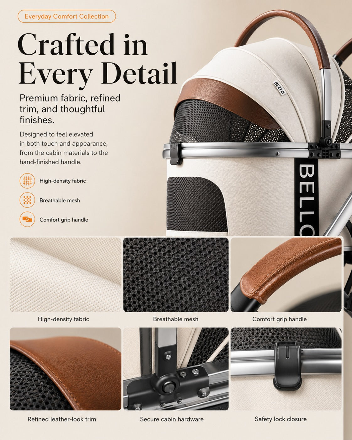 W1 Detachable Comfort Pet Stroller product detail 15.