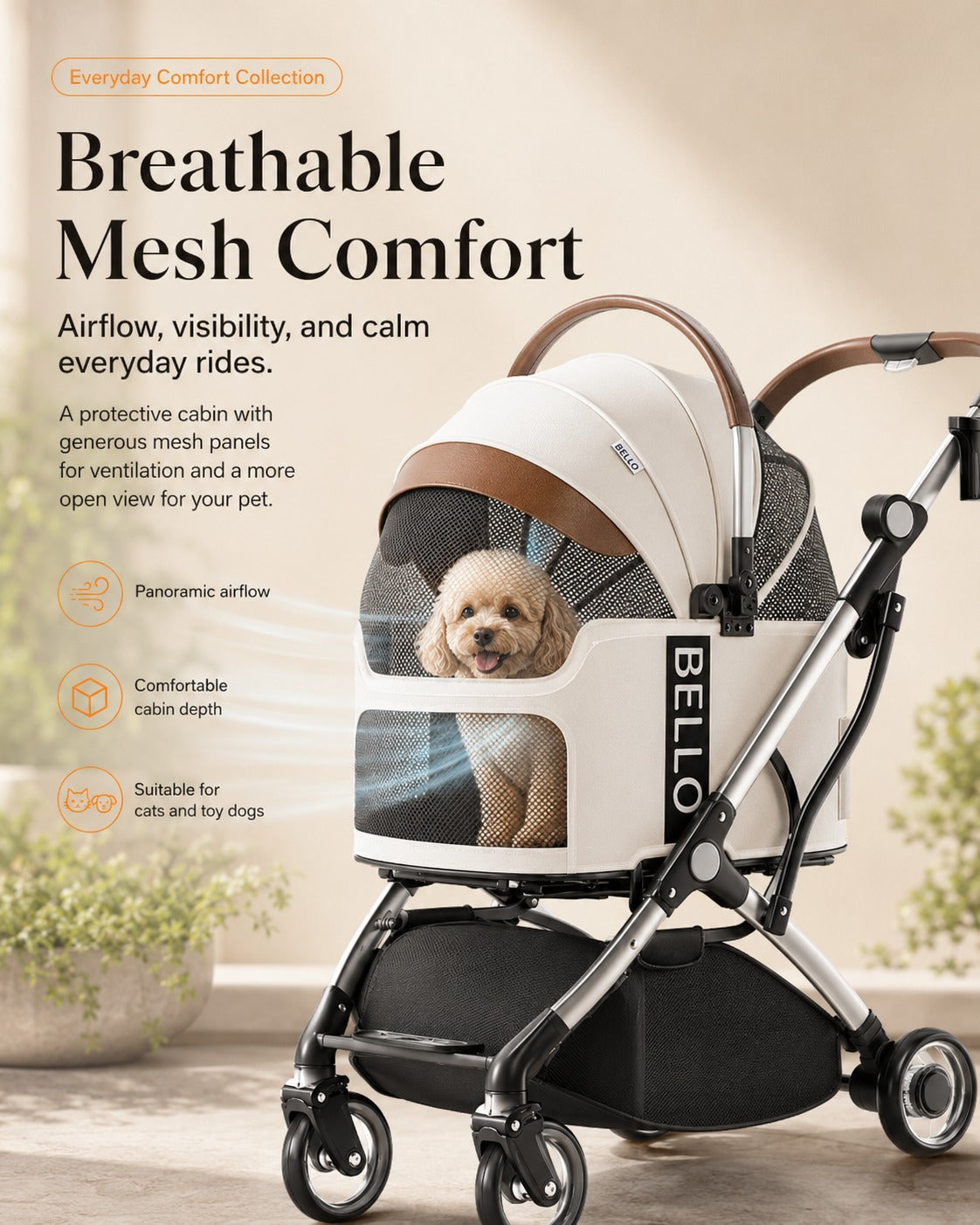 toy dog stroller W1 Detachable Pet Stroller for Cats & Toy Dogs – bello velo