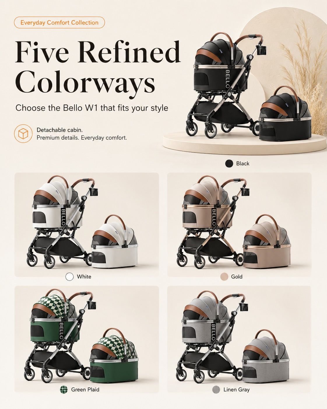 W1 Detachable Comfort Pet Stroller product detail 22.