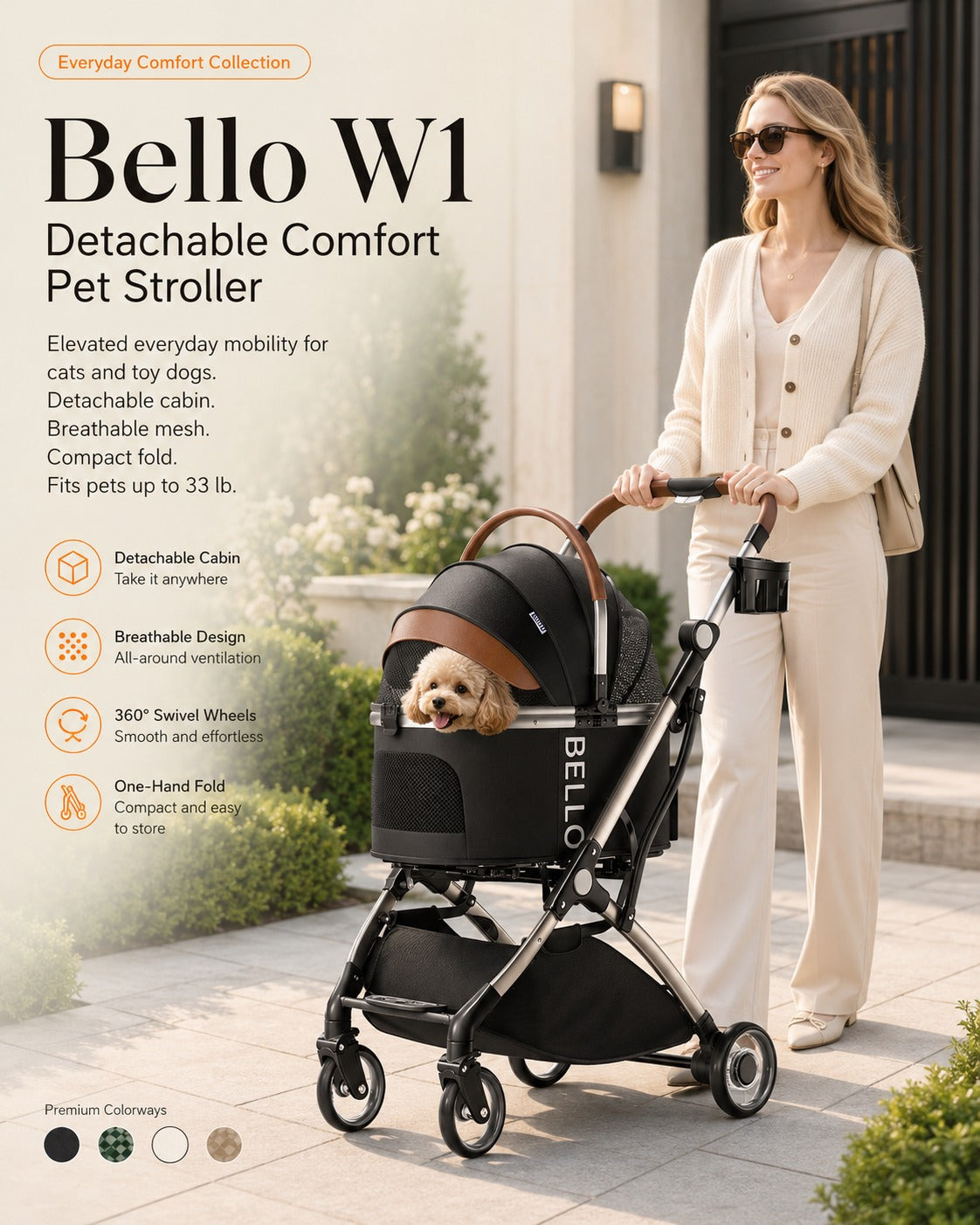 W1 Detachable Comfort Pet Stroller product detail 24.